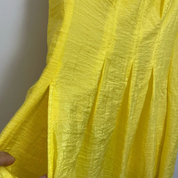 Nine West Sunshine Yellow Fit Flare Summer Dress Bright Bold size 6 - Picture 3 of 10